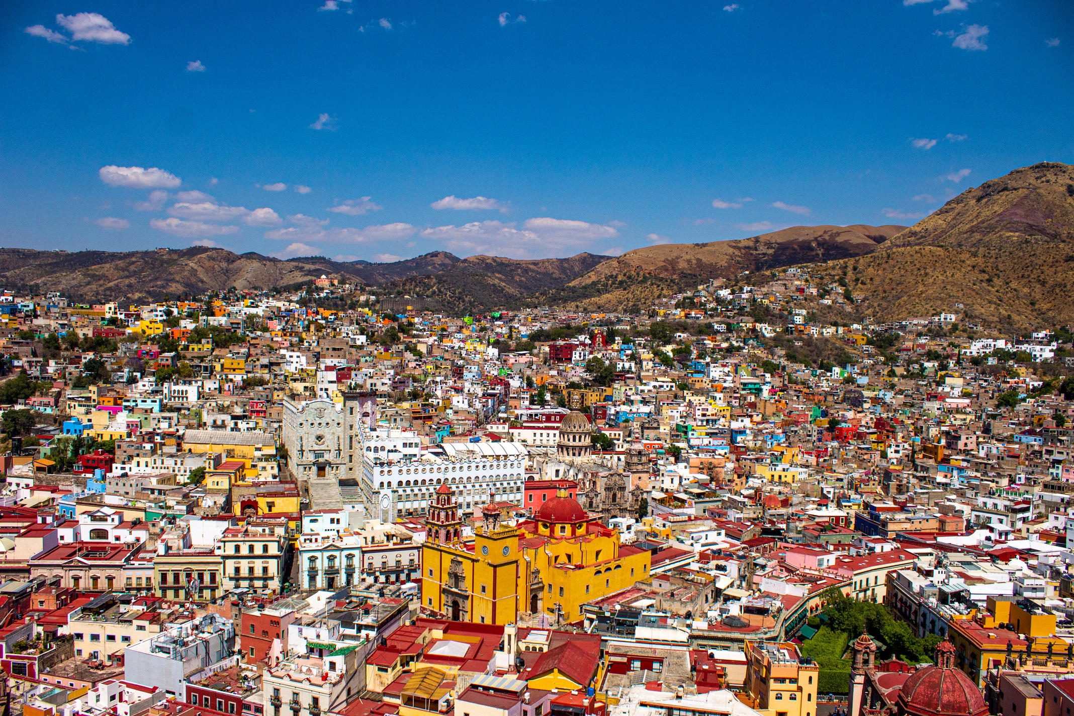 An Aerial Shot of the Guanajuato City in Mexico